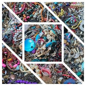 5lb Pound Junk Jewelry Craft Lot Broken Reuse Repair Repurpose Upcycle Bulk Bag